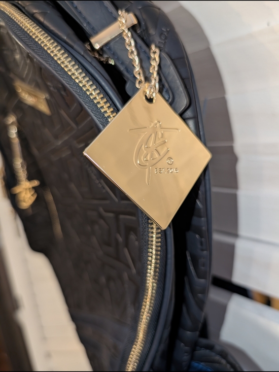 Tote & Carry Black Embossed Backpack with Gold Hardware main image 4